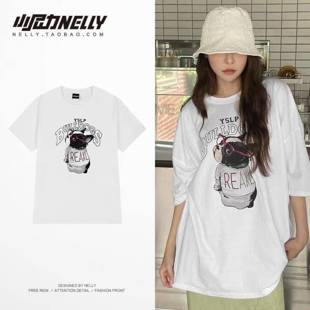 Nelly Women's White Bulldog Graphic Tee
